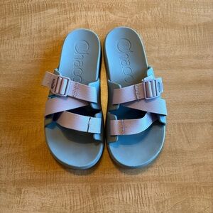 Chaco Chillos Lavender & Gray Slides
